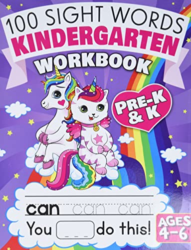 100 Sight Words Kindergarten Workbook Ages 4-6: A Whimsical Learn to Read & Write Adventure Activity Book for Kids with Unicorns, Mermaids, & More: ... Flash Cards! (Learning Activities Workbooks) by Big Dreams Art Supplies