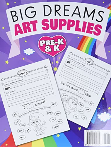 100 Sight Words Kindergarten Workbook Ages 4-6: A Whimsical Learn to Read & Write Adventure Activity Book for Kids with Unicorns, Mermaids, & More: ... Flash Cards! (Learning Activities Workbooks) by Big Dreams Art Supplies