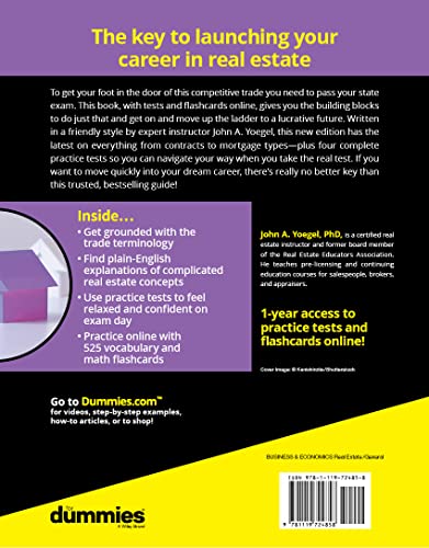 Real Estate License Exams For Dummies with Online Practice Tests by For Dummies