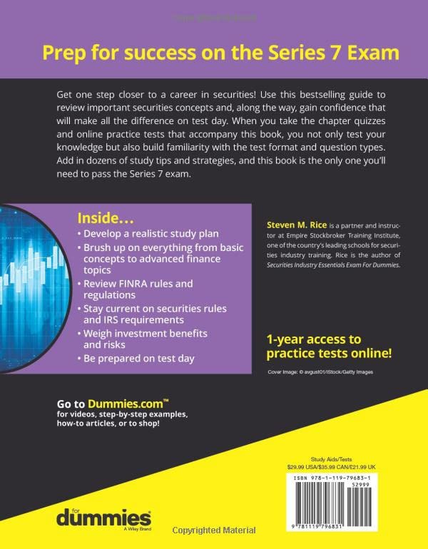 Series 7 Exam 2022-2023 For Dummies with Online Practice Tests (For Dummies (Business & Personal Finance)) from For Dummies