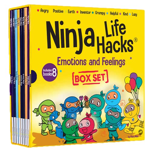 Ninja Life Hacks Emotions and Feelings 8 Book Box Set (Books 1-8: Angry, Inventor, Positive, Lazy, Helpful, Earth, Grumpy, Kind) from Ninja Life Hacks