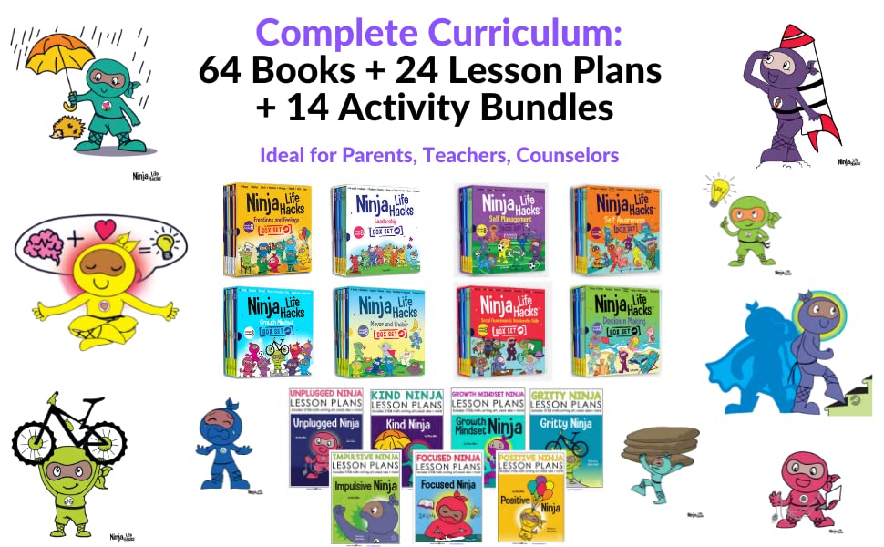 Ninja Life Hacks Emotions and Feelings 8 Book Box Set (Books 1-8: Angry, Inventor, Positive, Lazy, Helpful, Earth, Grumpy, Kind) from Ninja Life Hacks