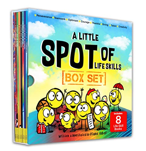 A Little SPOT of Life Skills 8 Book Box Set (Books 17-24: Courage, Perseverance, Teamwork, Talent, Thankful, Optimism, Creativity, & Giving) by Diane Alber Art LLC