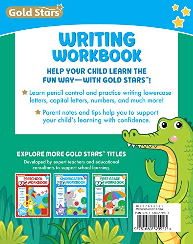 Writing Workbook for Ages 4-7 with 75+ Handwriting Activities, Pencil Control, Lowercase Letters, Numbers, Capital Letters, Words and Sentences, Conforms to Common Core Standards (Gold Stars Series) by Lodi Publishing