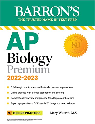 AP Biology Premium, 2022-2023: Comprehensive Review with 5 Practice Tests + an Online Timed Test Option (Barron's Test Prep) by Barrons Educational Services