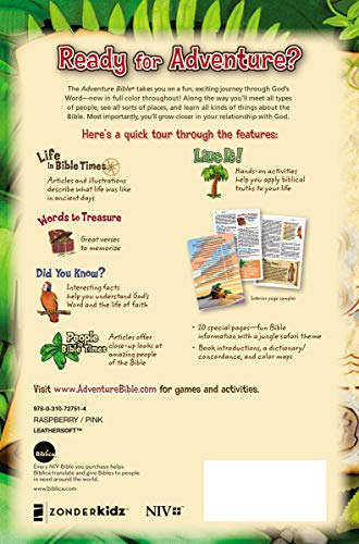 NIV, Adventure Bible, Leathersoft, Pink, Full Color from Zonderkidz