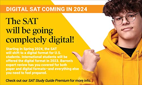 SAT Study Guide Premium, 2023: Comprehensive Review with 8 Practice Tests + an Online Timed Test Option (Barron's Test Prep) from Barrons Educational Services