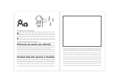 Handwriting Practice Book for Kids (Silly Sentences): Penmanship and Writing Workbook for Kindergarten, 1st, 2nd, 3rd and 4th Grade: Learn and Laugh by Tracing Letters, Sight Words and Funny Phrases from Modern Kid Press