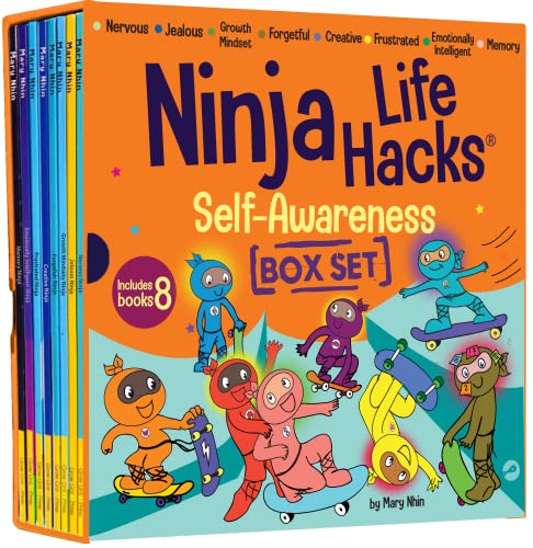 Ninja Life Hacks Self Awareness 8 Book Box Set (Books 41-48: Frustrated Ninja, Nervous Ninja, Jealous Ninja, Growth Mindset Ninja, Forgetful Ninja, ... Emotionally Intelligent Ninja, Memory Ninja) from Ninja Life Hacks