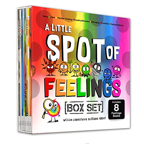 A Little SPOT of Feelings 8 Book Box Set (Book 25-32: Empathy, Frustration, Calm, Belonging, Worry, Boredom, Flexible Thinking, & Feelings Detective) from Diane Alber Art LLC