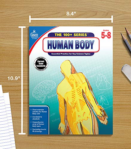 Carson Dellosa The 100+ Series: Human Body WorkbookâGrades 5-8 Science Book, Human Anatomy, Bones, Muscles, Organs, the Nervous System, Health and Nutrition (128 pgs) by Carson Dellosa Education