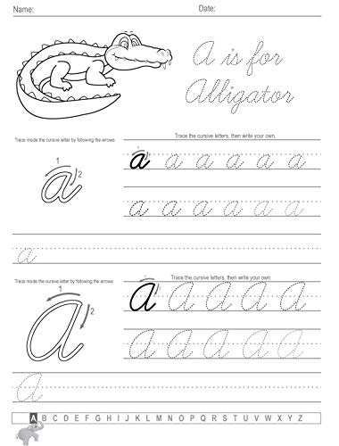 Cursive Handwriting Workbook For Kids: Cursive for beginners workbook. Cursive letter tracing book. Cursive writing practice book to learn writing in cursive (Beginning Cursive Handwriting Workbooks) from Independently published