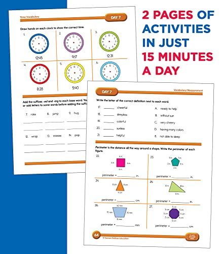 Summer Bridge Activities 2-3 Workbooks, Ages 7-8, Math, Reading Comprehension, Writing, Science, Social Studies, Summer Learning 3rd Grade Workbooks All Subjects With Flash Cards (160 pgs) by Summer Bridge Activities
