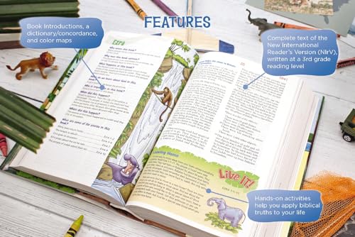 NIrV, Adventure Bible for Early Readers, Hardcover, Full Color, Magnetic Closure, Lion by Zonderkidz