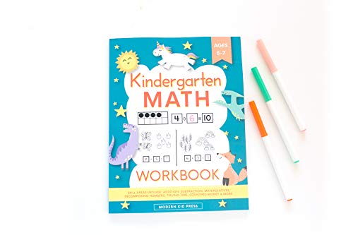 Kindergarten Math Workbook: Kindergarten and 1st Grade Workbook Age 5-7 | Homeschool Kindergarteners | Addition and Subtraction Activities + Worksheets from Modern Kid Press