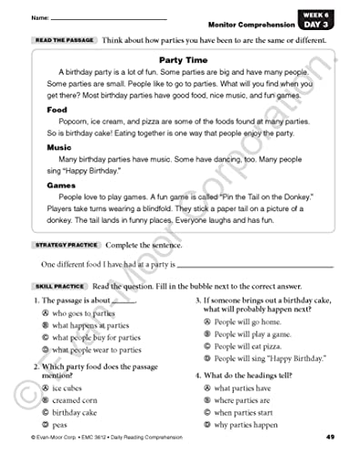 Evan-Moor Daily Reading Comprehension, Grade 2 - Homeschooling & Classroom Resource Workbook, Reproducible Worksheets, Teaching Edition, Fiction and Nonfiction, Lesson Plans, Test Prep by Evan-Moor Educational Publishers