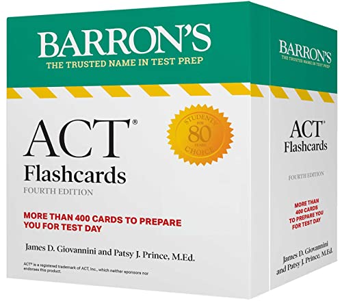 ACT Flashcards, Fourth Edition: Up-to-Date Review: + Sorting Ring for Custom Study (Barron's Test Prep) from Barrons Educational Services