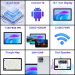 10.1" Android 13 Tablet - 6GB RAM, 64GB Storage