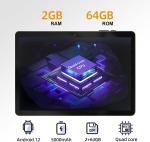 10.1" Android 12 WiFi Tablet with Dual Camera