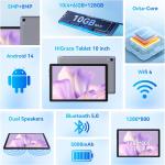 10.1" Android Tablet 10+128GB Touchscreen HD