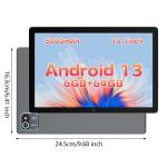 10.1" Android 13 Tablet, 6GB RAM, Quad Core
