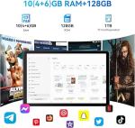 10.1" Android Tablet 10+128GB Touchscreen HD
