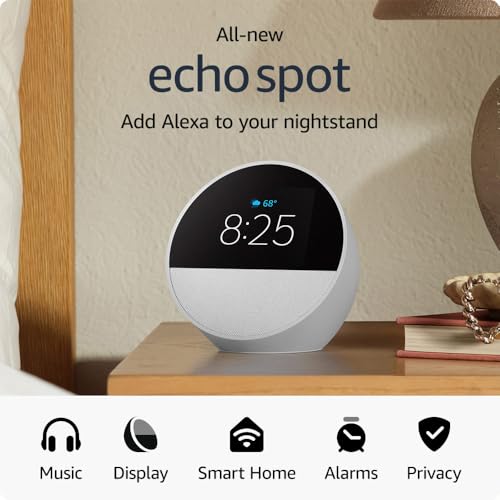 Echo Spot 2024: Smart Alarm Clock with Alexa