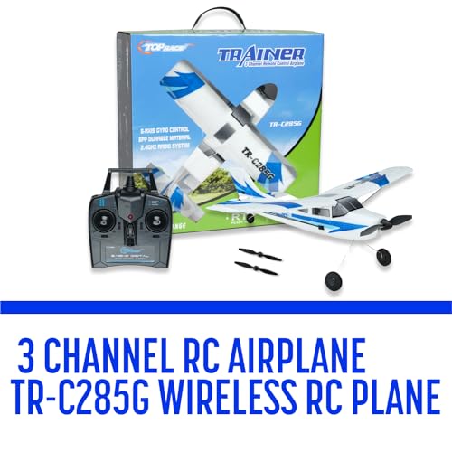 Top Race Rc Plane 3 Channel Remote Control Airplane Ready to Fly Rc Planes for Adults, Easy & Ready to Fly, Great Gift Toy for Adults or Advanced Kids, Upgraded with Propeller Saver (TR-C285G) from Top Race