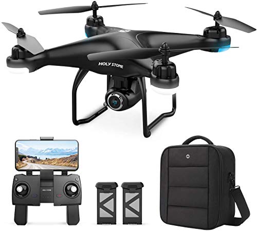 Holy Stone HS120D GPS Drone with Camera for Adults 2K UHD FPV, Quadcotper with Auto Return Home, Follow Me, Altitude Hold, Way-points Functions, Includes 2 Batteries and Carrying Backpack by Holy Stone