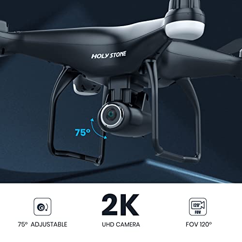 Holy Stone HS120D GPS Drone with Camera for Adults 2K UHD FPV, Quadcotper with Auto Return Home, Follow Me, Altitude Hold, Way-points Functions, Includes 2 Batteries and Carrying Backpack by Holy Stone
