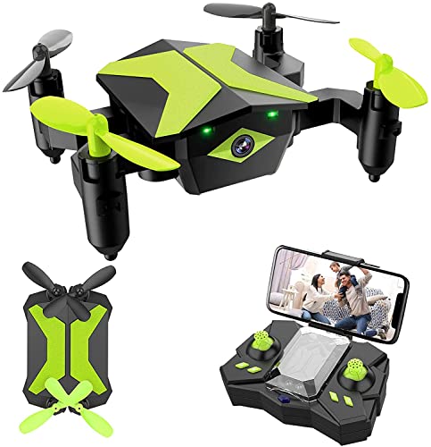 Drone with Camera Drones for Kids Beginners, RC Quadcopter with App FPV Video, Voice Control, Altitude Hold, Headless Mode, Trajectory Flight, Foldable Kids Drone Boys Gifts Girls Toys-Green from Guangdong Attop Technology Co Ltd