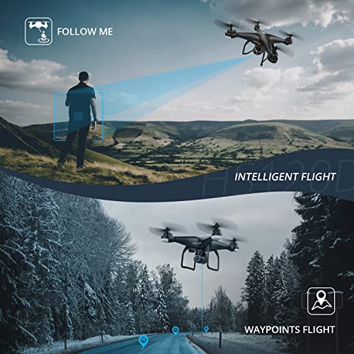 Holy Stone HS120D GPS Drone with Camera for Adults 2K UHD FPV, Quadcotper with Auto Return Home, Follow Me, Altitude Hold, Way-points Functions, Includes 2 Batteries and Carrying Backpack by Holy Stone