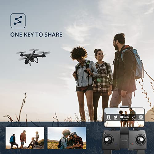 Holy Stone HS120D GPS Drone with Camera for Adults 2K UHD FPV, Quadcotper with Auto Return Home, Follow Me, Altitude Hold, Way-points Functions, Includes 2 Batteries and Carrying Backpack by Holy Stone