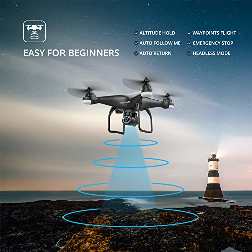 Holy Stone HS120D GPS Drone with Camera for Adults 2K UHD FPV, Quadcotper with Auto Return Home, Follow Me, Altitude Hold, Way-points Functions, Includes 2 Batteries and Carrying Backpack by Holy Stone