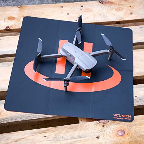 VCUTECH Drone Landing Pad Pro Fast-Fold Double-Sided Waterproof 20 inch(50cm) Compatible with DJI Mavic Air 2, Mavic Mini 2, Mavic 2 Pro/Zoom, DJI FPV, Drone Accessories(Black) from VCUTECH