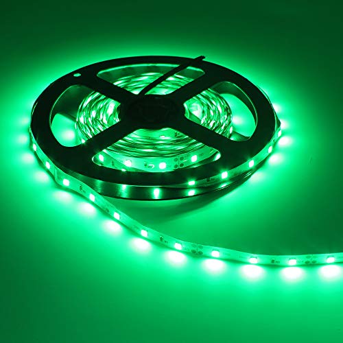 Battery Operated Lights, Led Strip Lights Battery Powered, Battery Led Light with Led Light Battery Powered Flexible Ribbon Light, 300leds Cool Warming-5M / 16.4ft (Green) by COOBATG