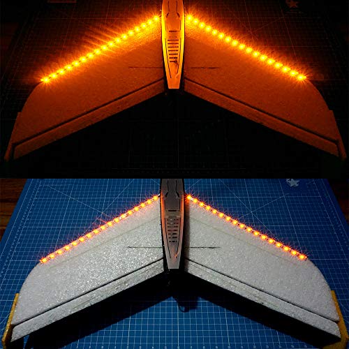 elechawk LED Light Strip for RC Fixed Wing Airplane Flying Wing Plane AR Wing Drone Model Car Truck (Yellow) from elechawk