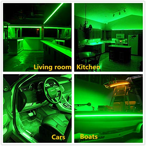 Battery Operated Lights, Led Strip Lights Battery Powered, Battery Led Light with Led Light Battery Powered Flexible Ribbon Light, 300leds Cool Warming-5M / 16.4ft (Green) by COOBATG
