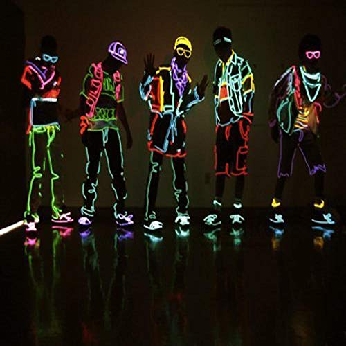 JYtrend 10-Pack 15ft Neon Light El Wire with Battery Pack ( Blue, Green, Red, White, Orange, Purple, Pink, Yellow, Lime Green, Aqua Blue) from USAHITEC