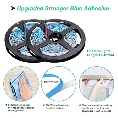 Battery Operated Lights, Led Strip Lights Battery Powered, Battery Led Light with Led Light Battery Powered Flexible Ribbon Light, 300leds Cool Warming-5M / 16.4ft (Blue) by COOBATG