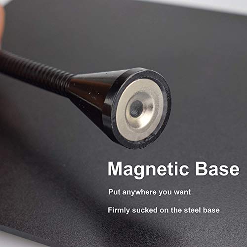Magnetic Helping Hand, Soldering Helping Hands, PCB Circuit Board Holder with 3X LED Magnifying Lamp, Flexible Metal Arms Heavy Duty Base Electronic Repair Tool (Magnetic with Lamp) from NEWACALOX