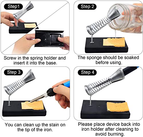 Anbes Soldering Iron Kit Electronics, 60W Adjustable Temperature Welding Tool, 5pcs Soldering Tips, Desoldering Pump, Soldering Iron Stand, Tweezers by ANBES
