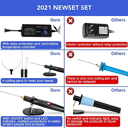 4 in 1 Foam Cutter Set With Digital Voltage Controller, GOCHANGEDIRECT Electric Cutting Machine Pen Tools Kit, 100-240V /18W Styrofoam Cutting Pen with Electronic Voltage Transformer Adaptor by GOCHANGEDIRECT