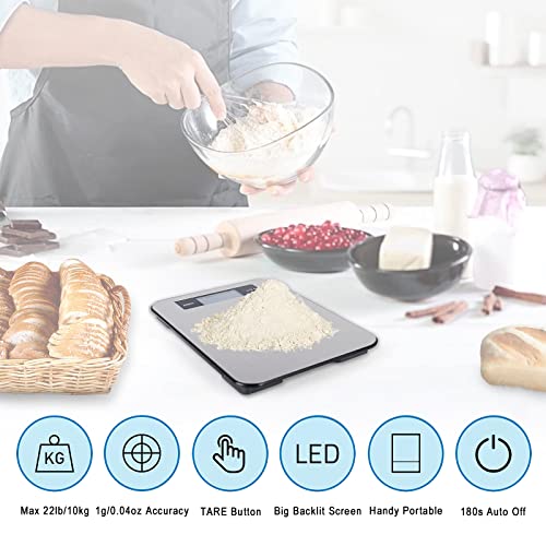 Food Scale, Kitchen Scale 33lb, Easy Cleaning Digital Scale, 1g/0.1oz Precise Multi-Purpose Food Scale for Kitchen by Hengmei Electrical company