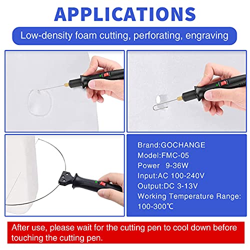 4 in 1 Foam Cutter Set With Digital Voltage Controller, GOCHANGEDIRECT Electric Cutting Machine Pen Tools Kit, 100-240V /18W Styrofoam Cutting Pen with Electronic Voltage Transformer Adaptor by GOCHANGEDIRECT