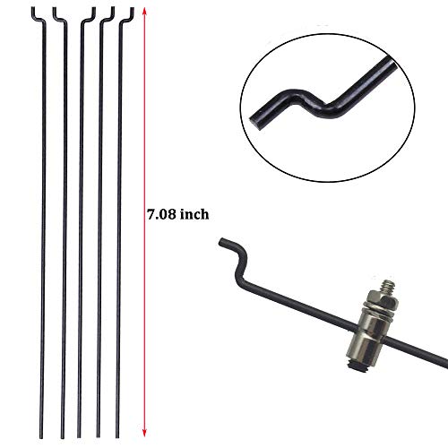 5 Sets Nylon Control Horns + Steel PushRods 1.2 x 180mm+ Pushrod Connector Linkage Stopper 1.8mm Parts for RC Airplane Model Aircraft from FUNTEN