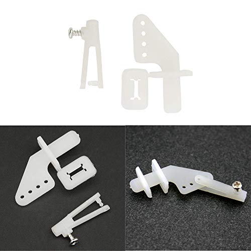 5 Sets Nylon Control Horns + Steel PushRods 1.2 x 180mm+ Pushrod Connector Linkage Stopper 1.8mm Parts for RC Airplane Model Aircraft from FUNTEN