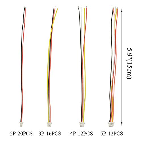 XINGYHENG 60Pcs 1.0mm 2P 3P 4P 5P Connection Plug Terminal Connector Wire Cable for LED Light Strip 5.9ââ Compatible with JST SH by XLX