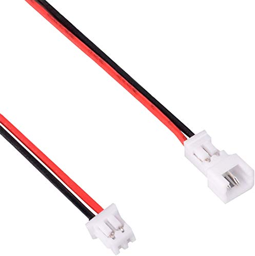 Letool 30 Pairs JST 1.25mm 2 Pin Micro Male Female Connector Plug with Red Black Wire Cable 80mm by YP International
