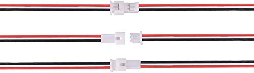 Letool 30 Pairs JST 1.25mm 2 Pin Micro Male Female Connector Plug with Red Black Wire Cable 80mm by YP International